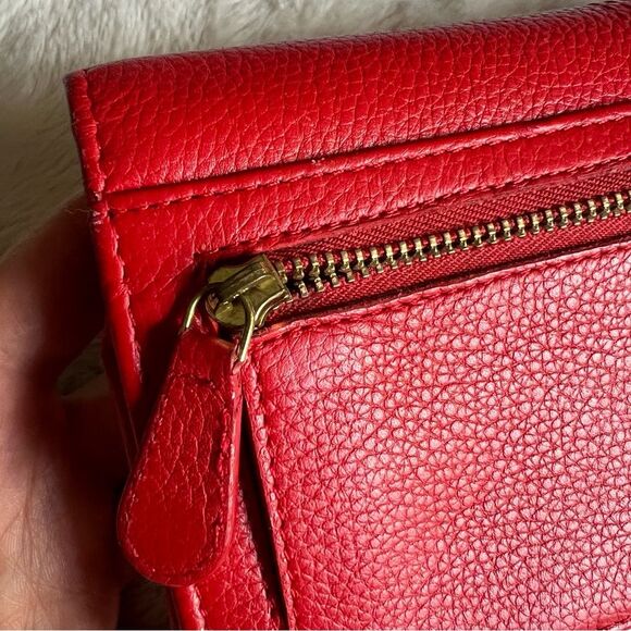 Timberland Leather RFID Flap Wallet Clutch Organizer, Cherry (Pebble) - Picture 14 of 16